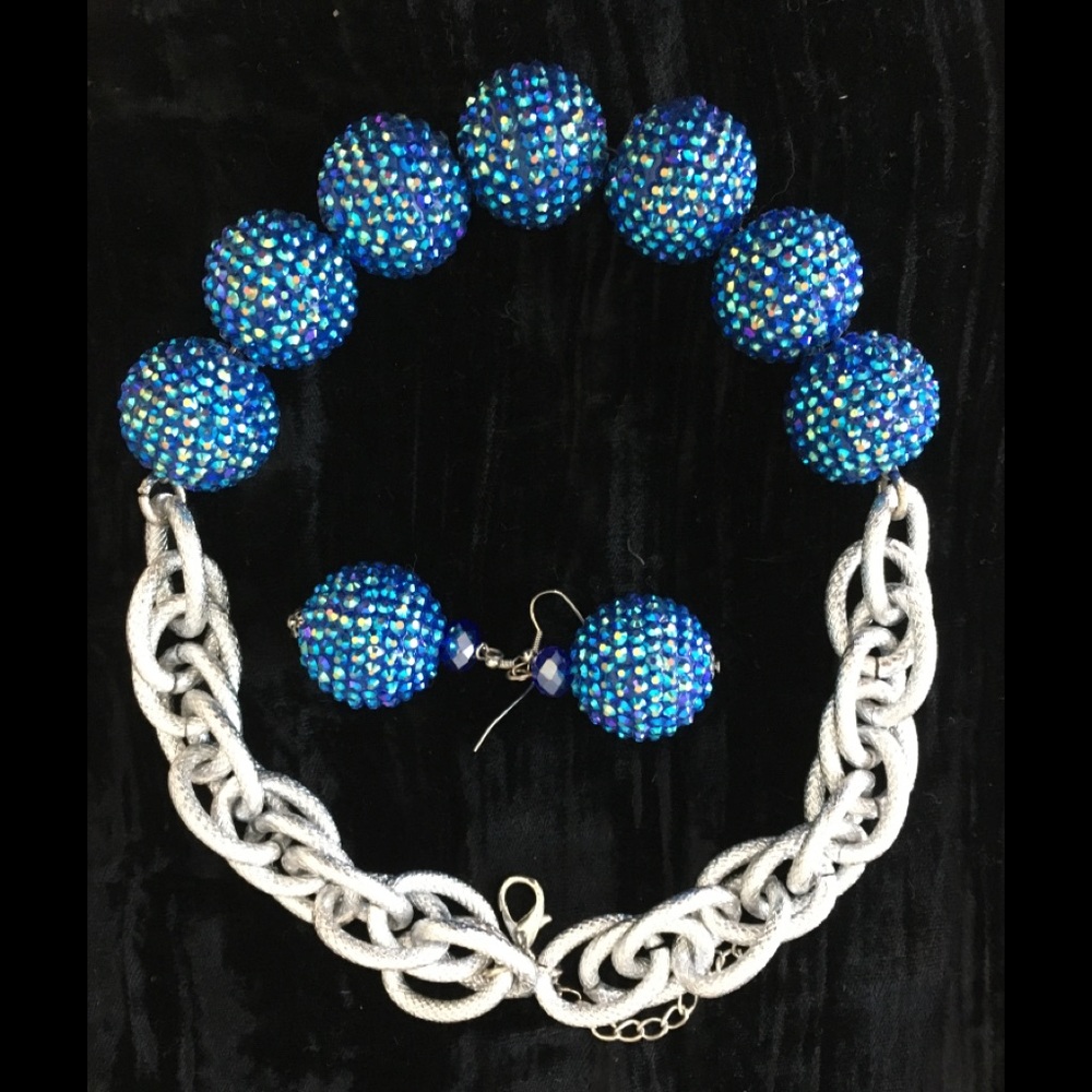 Beautiful Blue Necklace and Earrings